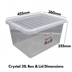 Wham Crystal Plastic Storage Box & Lid Size 09 (31 Litre)